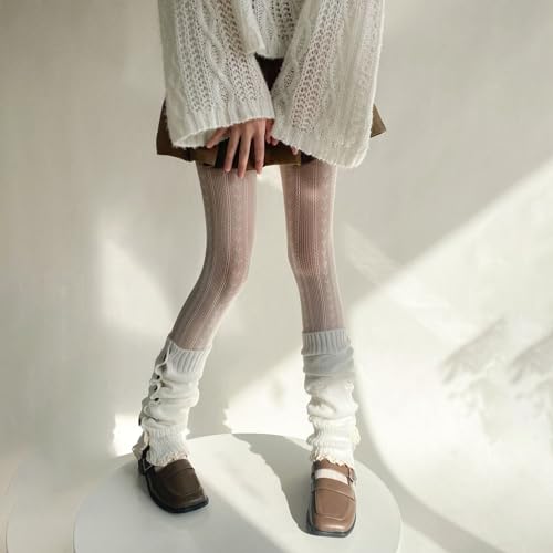Image of Y2K Patterned Sheer Tights for Women Gothic Punk Thigh High Pantyhose Harajuku Lolita Bandage Fishnet Stockings