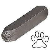 Steel Design Stamp Punch Tool to Embellish Metal, Plastic, Jewelry Blanks, Clay+ (Paw Print 6x6mm)