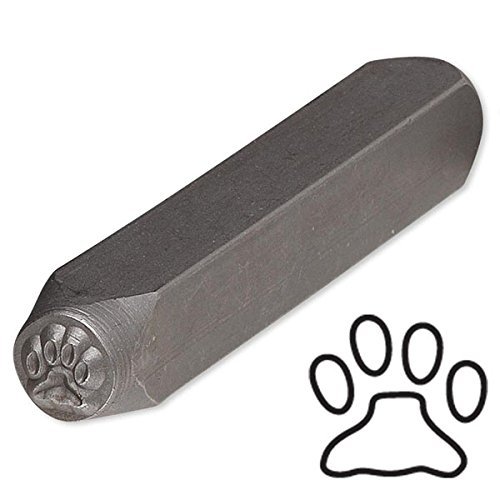 Stalowy design stempel narzędzie do ozdabiania metalu, plastiku, biżuterii, gliny + (odcisk łapy 6 x 6 mm)