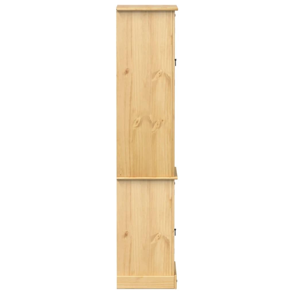 Armario de baño Corona 50 x 40 x 185 cm de madera maciza de pino con asas de metal y amplio espacio de almacenamiento para cuarto de baño