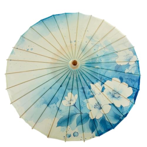Fasbuy Parapluie Japonais en Papier Huilé Imperméable, Ombrelle Japonaise Traditionnelle avec Manche en Bois, Parapluie Vintage pour Mariage, Cosplay, Photo (Style rétro 12,84cm)