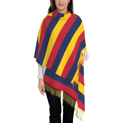 Flag of Chad Print Womens Fall Winter Tassel Scarf Shawls Wraps Long Blanket Scarves Holiday Presents2