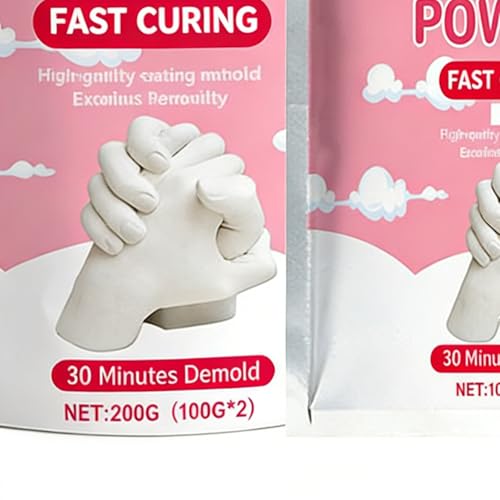 Poudre de moulage plâtre de 100g à activation eau pour kit empreinte main - 8