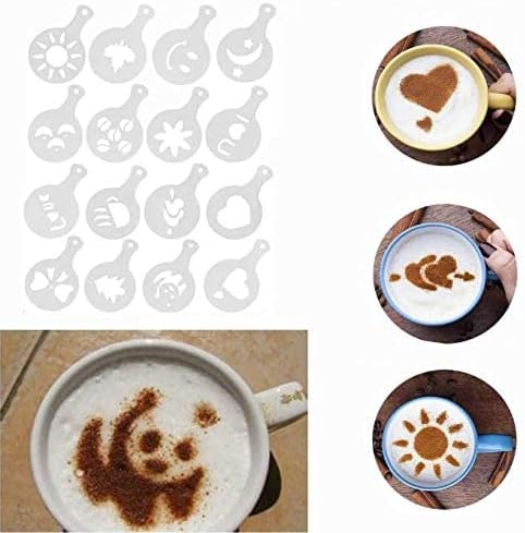 Miniatura 2 de 16 plantillas de arte con leche de espuma para herramientas de decoración de café con leche capuchino