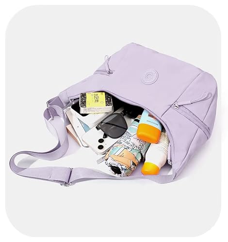 Image of WildHorn Nylon Shoulder Sling Bag for Women | Lightweight Crossbody Travel Bag with Multiple Zipper Pockets | Everyday Casual Handbag with Adjustable Strap (30 x 28 x 10 cm)