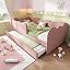 Pink With Pull Out Trundle Bed & Safety Guardrail