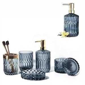 EMPO Clear Glass Blue Dispenser Plu...