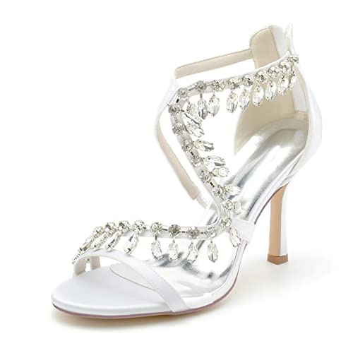 Talons hauts satin blanc de cérémonie pour danses et mariages chics