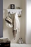 NovaSolo Halifax Pure White Mahogany Wood 4-Hook Coat Rack And Top Shelf