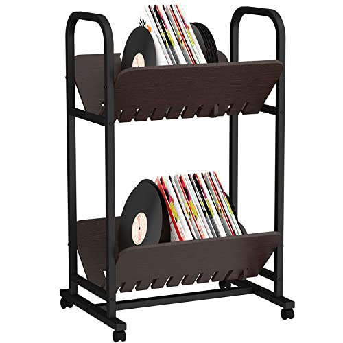 Nisorpa Soporte De Almacenamiento De Vinilo Para Dj, Estante De Exhibición De Almacenamiento Para 240 Lps, Soporte De Folletos Con Ruedas, Organizador De Archivos De Oficina, Decoración De Estante