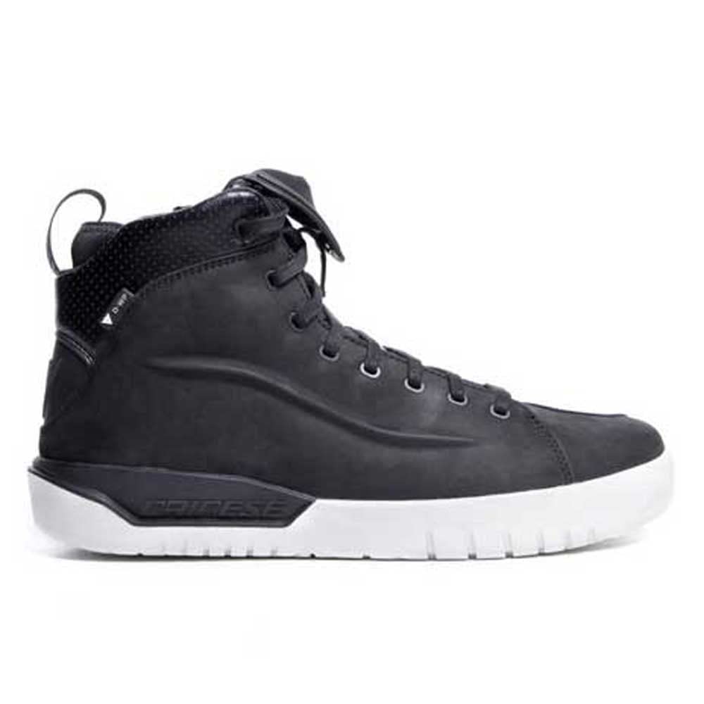 Dainese Metractive D-WP Shoes, Leather Waterproof Motorcycle Sneakers, Men, Black/White, 41