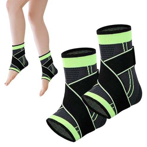 Nangilo Kids Ankle Support 2 Pcs Ankle Support Kids Ankle Compression Su pport Achilles Tendonitis S upport Adjustable S upport for Running Sprains and Fitness Compression Socks (Green L)