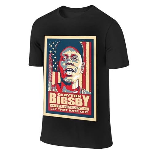 Clayton Bigsbys Shirt Men's Summer Pattern Cotton T Shirts Round Neck Top Tees T-Shirt Sweatshirt Short Sleeve Black