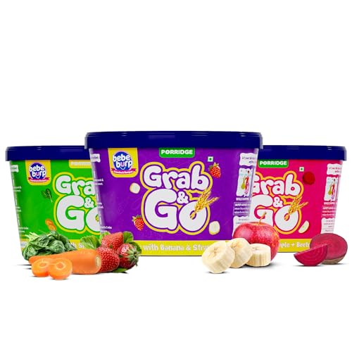 Image of BE'BE' BURP Travel pack Grab & Go - (Barley mix, Khichdi Mix, Puffed rice Mix) Natural Food No Sugar No Salt | No Artificial Preservatives & Flavours | 90gm (Pack of 3)