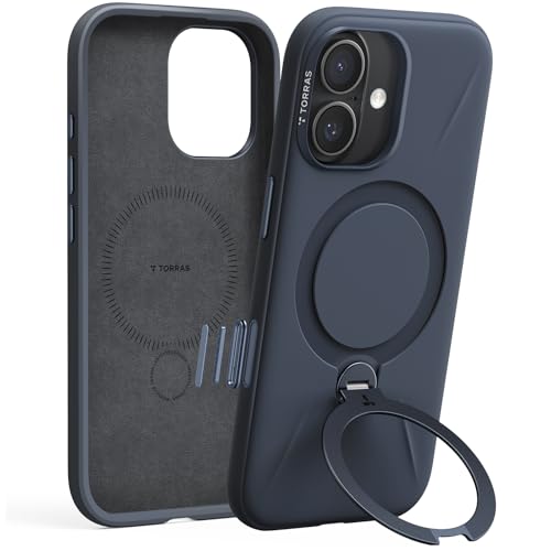 TORRAS Ostand Q3 Silicone for iPhone 17 Case, Fit for MagSafe, 360 Ring Holder Kickstand, Soft Liquid Silicone Cozy Grip, Camera Control, Shockproof Rugged Protective Case for iPhone 17, Mid