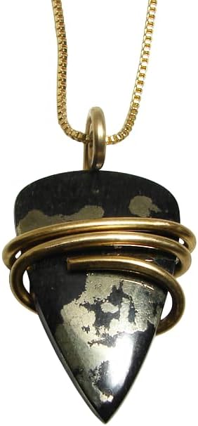 Healer's Gold Apache Gold Worry Stone Pendant Reiki Infused Pyrite Magnetite Chalcopyrite Arizona Alchemy #50