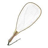Yamuduo Fly Fishing Landing net - Thoughtful Design Handcrafted Wooden Trout Net Knotless Soft Rubbe