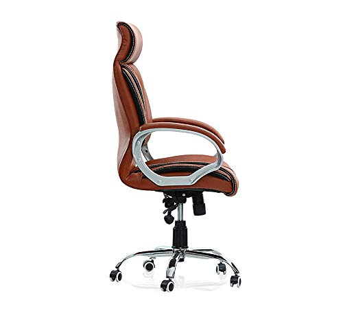Image of High-Back Office Chair | Upholstery Primium Leatherette | Director & Executive Chair |Height Adjustable & Revolving Chair |Metal Legs & WheelBase | Top Office Chair (MSL-127)