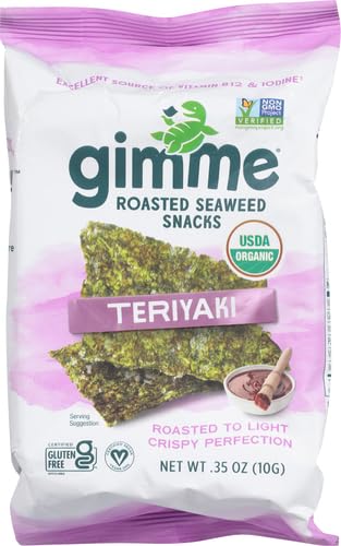 gimMe Snacks Organic Roasted Seaweed Teriyaki, 1 Ct (Pack of 3) image 4