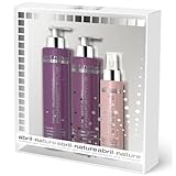 Disfruta en tu casa de este tratamiento de alisado o alineado para cabello antifrizz. Incluye champú alisador, mascarilla de pelo profesional y sérum para cabello. Productos de peluquería profesionales para un acabado de salón de belleza.