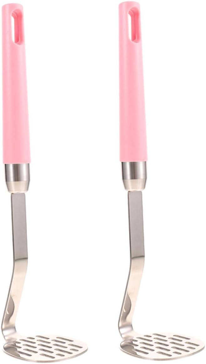 2pcs Potato Masher Stainless Steel Manual Press Kitchen Masher Vegetable Potato Press Tool with Multi-hole Design for Home Cooking and Mashed
