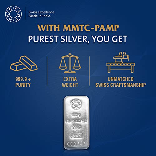 Image of MMTC-PAMP (999.9) Purity 500 gram Silver Casted Bar