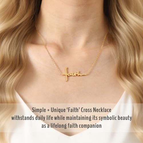 SAM & LORI Faith Cross Necklace for Women-Adjustable-Waterproof-Spiritual Jewelry for Daily-wear/Gifts for Her3