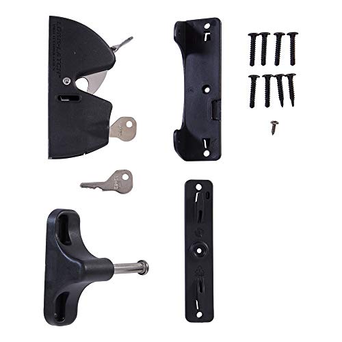 National Hardware N346-201 4-9/16 Inch Lokklatch Automatic Keyed Gate Lock Latch In Black thumb #19