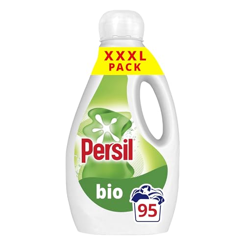 Persil Bio Laundry Washing Liquid Detergent 1st time removal of tough stains outstanding stain removal in quick & cold washes 95 washes (2.565 L)