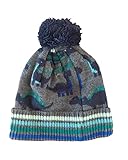 Matériau chaud et extensible Bonnet d\'hiver pour enfant avec pompon Motif dinosaure Gris anthracite, charbon, 4-8 ans
