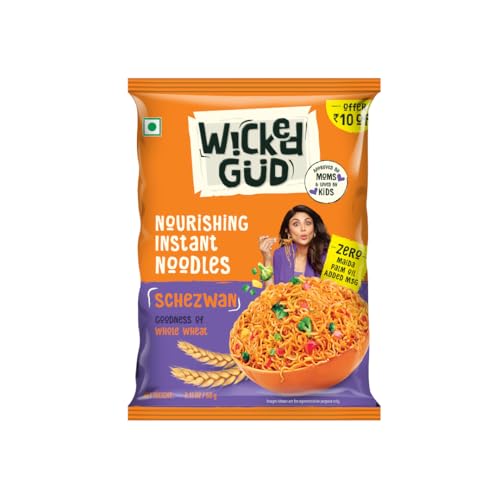 Image of WickedGud Nourishing Schezwan Instant Noodles 60g | Healthy Noodles | No Maida | No Palm Oil | No MSG | High Protein | High Fibre | Cholesterol Free