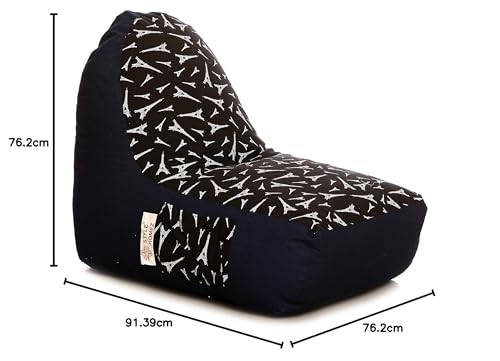 Image of Style Homez Urban Design Denim Canvas Abstract Printed Bean Bag XXL Size Filled with Beans Fillers