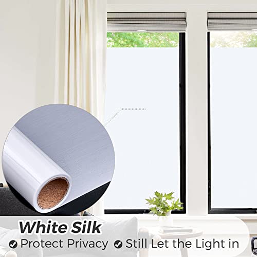 Window Privacy Film Privacy Window Film Heat Blocking: Frosted Glass Window Film Sun Blocking Non Adhesive Window Tint Static Cling For Window Film Home Office #TOP4