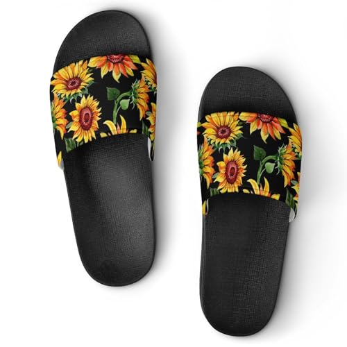 Sandales chaussons de maison slide et claquettes femme tournesol pour soulager les pieds fatigués