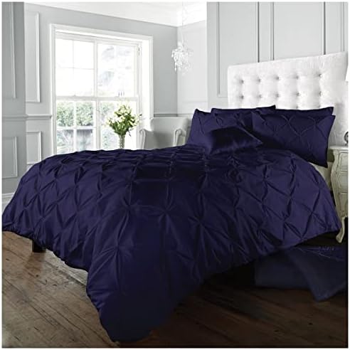 GC GAVENO CAVAILIA Pleated Duvet Cover Sets, Pintuck Bedding Sets King Size, 3 Piece Quilt Comforter Covers Silver