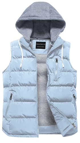 CREATMO US Women's Warm Vest Outerwear Thick Padded Puffer Sleeveless