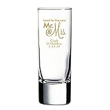 Personalized Color Printed Tall Shot Glass - Toast To The New Mr. And Mrs - Gold...