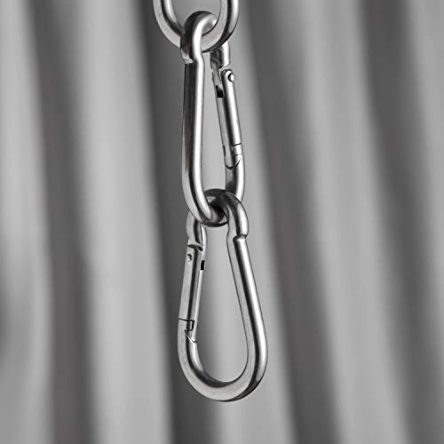 Karabiner Legierter Stahl, Schlüsselanhänger Karabinerhaken 50mm x φ5mm belastbar bis 120 kg Kletterhaken verzinkt (6 Stück)