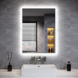 【Shaver Socket】Bathroom mirror with shaver socket eqquiped with dual plugs, located on the lower right corner of the mirror which can be charged with shavers, toothbrushes and other low power appliances, etc 【3 Colors Dimmable & Memory Function】Our b...