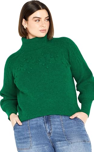 Image of Avenue Women's Plus Size Elsa Pom Pom Sweater