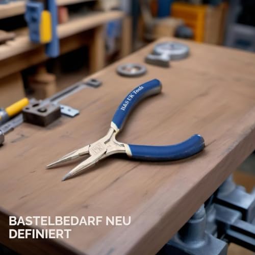 H&S Verchromtes Zangenset - 3 Zangen im Set - Werkzeug Flachzange, Spitzzange und Kneif Zange für Schmuck, Modellbau & Werkstatt - Schmuck Zangen - Drahtzange - Zangenset Klein - Mini Spitzzange