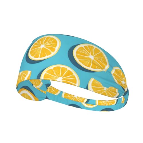 Bandeau élastique Extensible à Motifs de Quartiers de Citron, Respirant et Anti-Transpirant, pour Hommes et Femmes. Bandeau de Sport Ajustable pour la Course, Le Yoga et la Salle de Gym. Séchage Rap