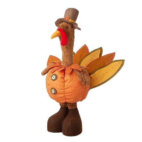Glitzhome LED Thanksgiving Turkey Decorations Outdoor, 37"/24" Adjustable Height Fabric Turkey with Timer for Home Garden Lawn Porch Fall Decor by Glitzhome - Image 5