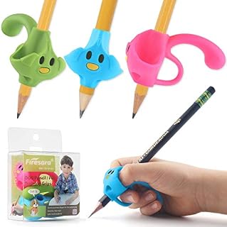 Firesara Pencil Grips for Children, Upgraded Posture Correction Pen Grips Corrector 3 Pack Finger Grips for Righties and Lefties
