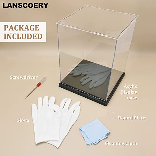 Lanscoery Clear Acrylic Display Case For Collectibles, Assemble Colorful Lighted Display Box Cube Stand Dustproof Protection Showcase For Action Figures Toys (7.7X7.7X9.6Inch; 19.5X19.5X24.5Cm) #TOP5