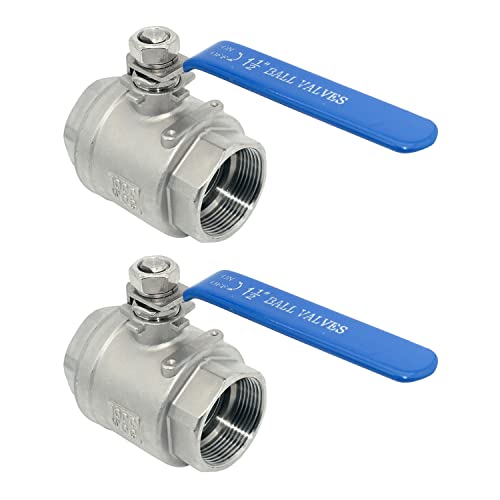 Image of DAN SPEED 1-1 /2 inch MPT Female 316 Stainless Steel Full Port Ball Valve Vinyl Handle WOG1000 (1.5 Inch 2pcs)