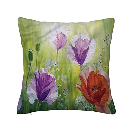 Funda de Cojín 45x45cm,Flor Retro Romance Rose Petal,Funda de Almohada para Cojín Cuadrado Poliéster para Sofá Cama Decoración para Hogar