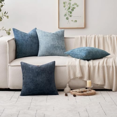 Image of MIULEE Decorative Coastal Blue Euro Sham Pillow Covers 26x26 Inch 2 Pack