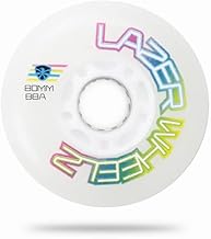 عجلات تزلج مضمنة من فلاينج ايجل لايزر ويلز للاستخدام الخارجي والداخلي هوكي دوارة مع محامل فواصل عائمة 80 ملم - أحمر 4 قطع موديل 85a الألومنيوم