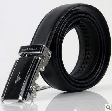 Septwolves Leather Belt Men's Belts Korean Version of the Cowhide Automatic Buckle Business Belt